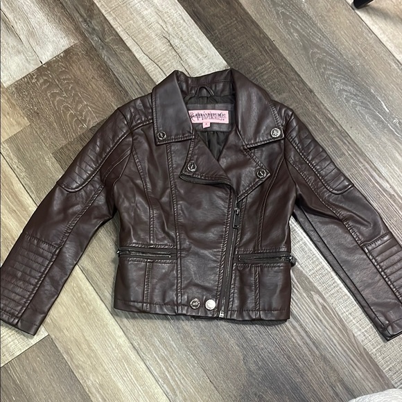 Urban Republic Brown Faux Leather Moto Jacket - Picture 1 of 8